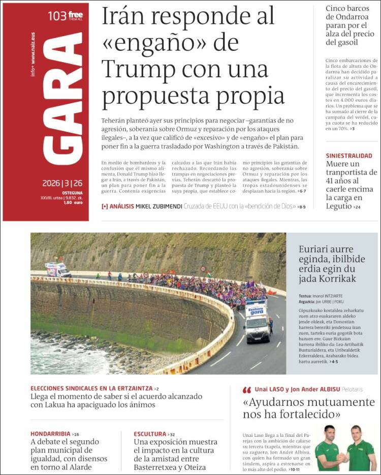 Portada de Gara (Espa&ntilde;a)