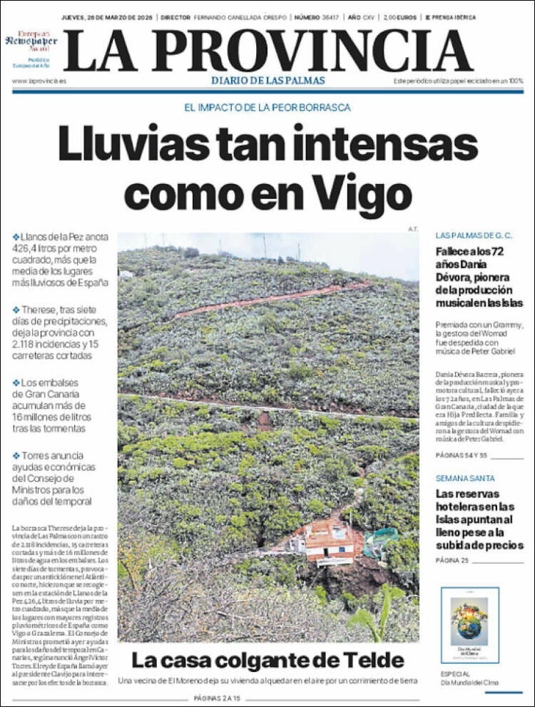 Portada de La Provincia (Espa&ntilde;a)