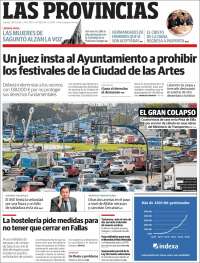 Portada de Las Provincias (Espa&ntilde;a)