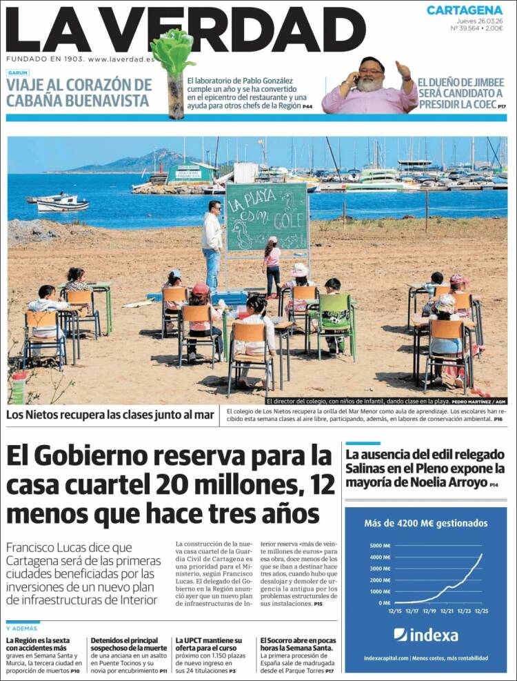 Portada de La Verdad de Cartagena (Espa&ntilde;a)