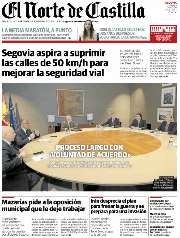 Portada de Norte de Castilla - Segovia (Espa&ntilde;a)