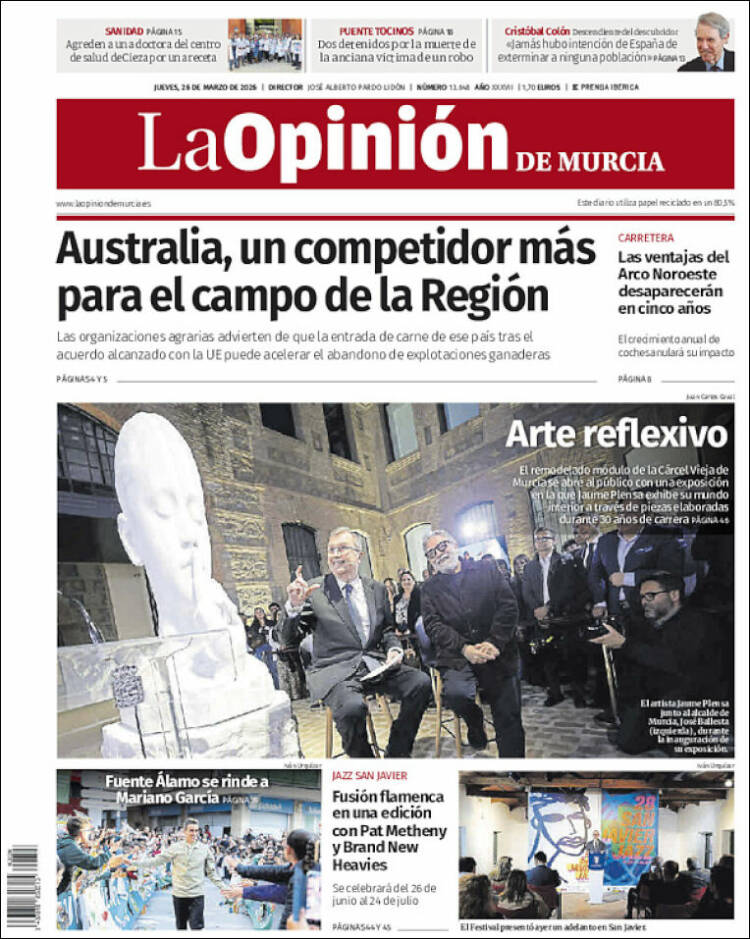 Portada de La Opinión de Murcia (Espa&ntilde;a)