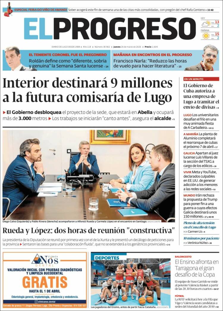 Portada de El Progreso (Espa&ntilde;a)