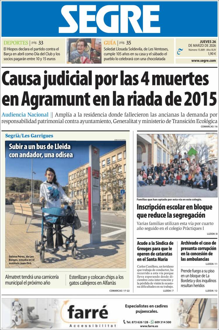 Portada de Segre  (Espa&ntilde;a)