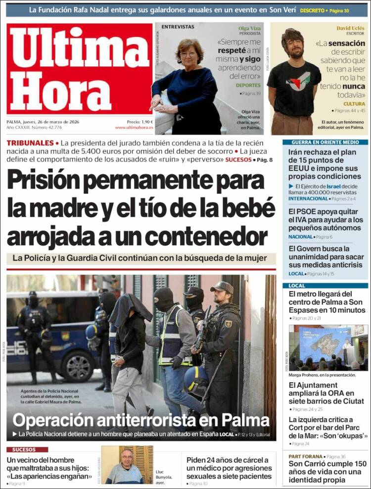 Portada de Última Hora (Espa&ntilde;a)