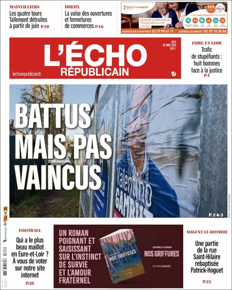 Portada de L'Echo Républicain (Francia)