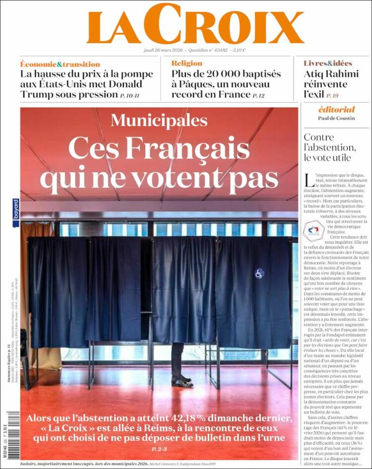 Portada de La Croix (Francia)