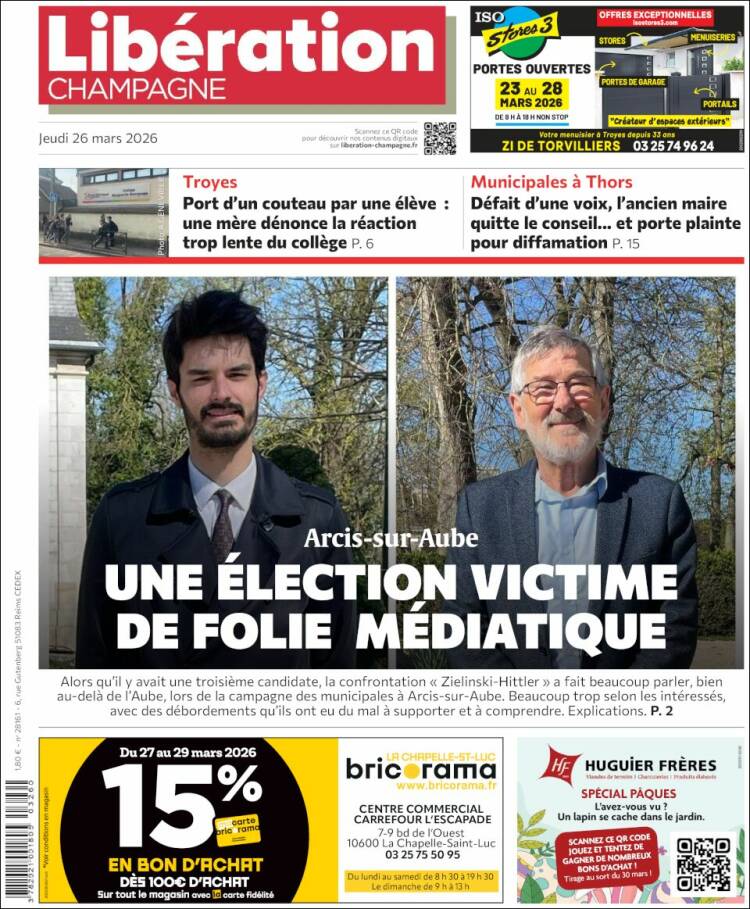 Portada de Libération Champagne (Francia)