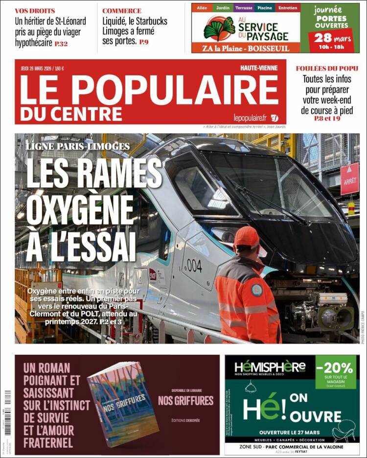Portada de Le Populaire du Centre (Francia)