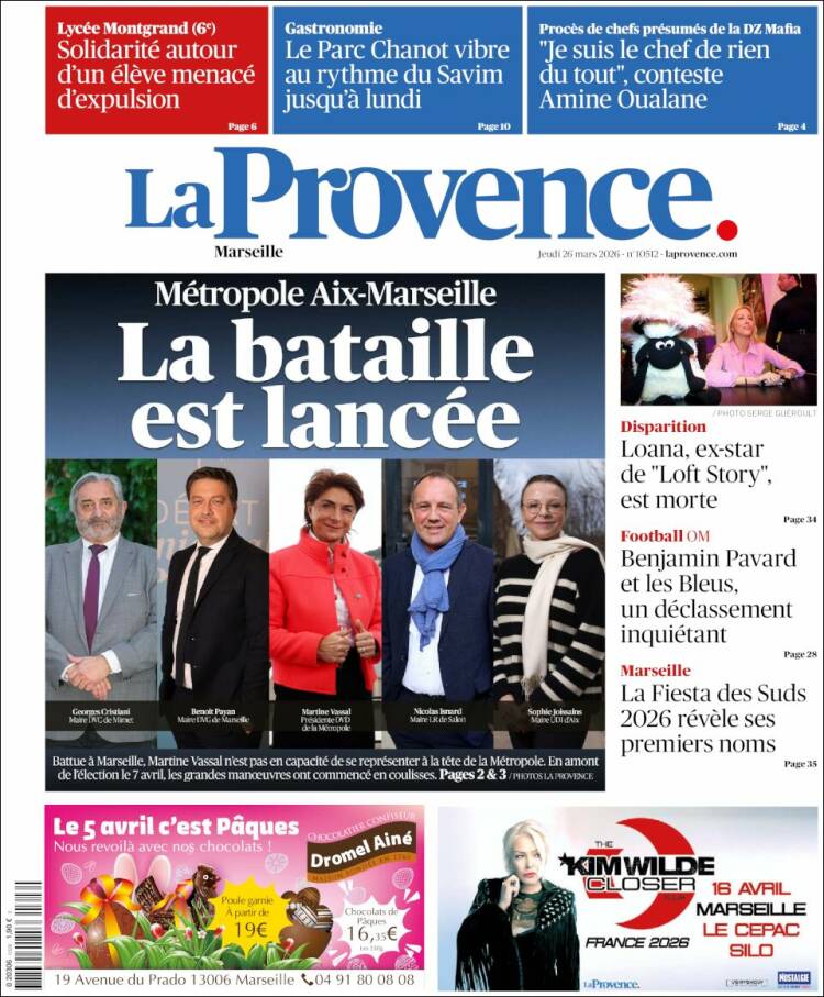 Portada de La Provence (Francia)