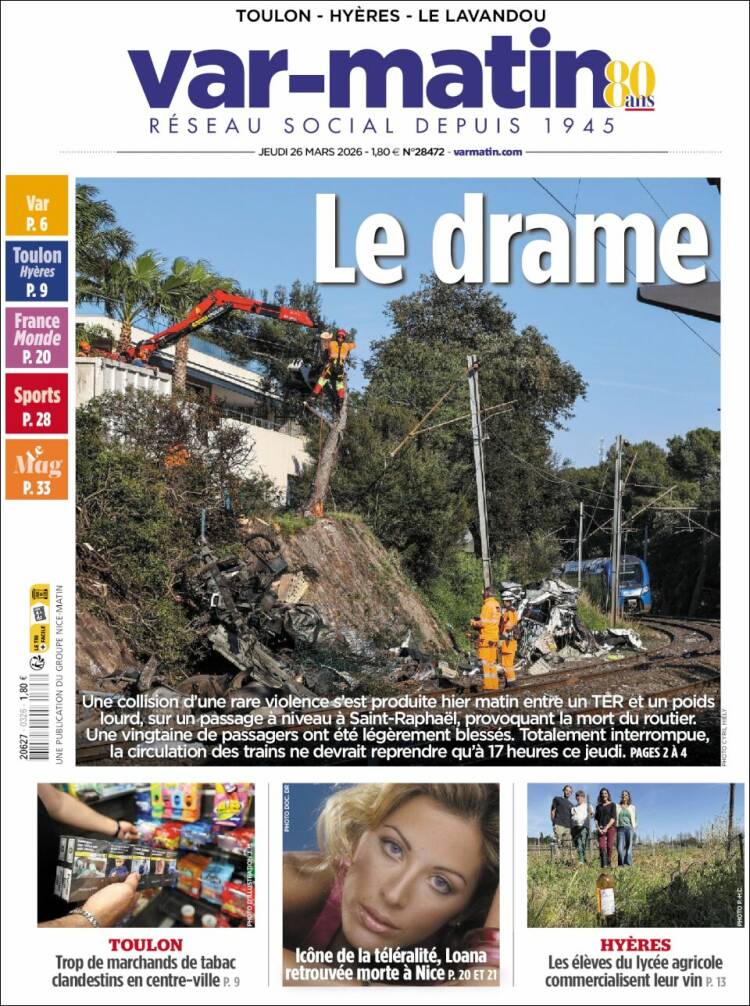 Portada de Var-Matin (Francia)