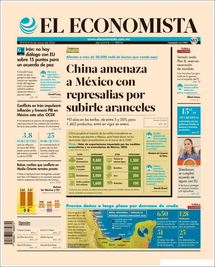 Portada de El Economista (M&eacute;xico)
