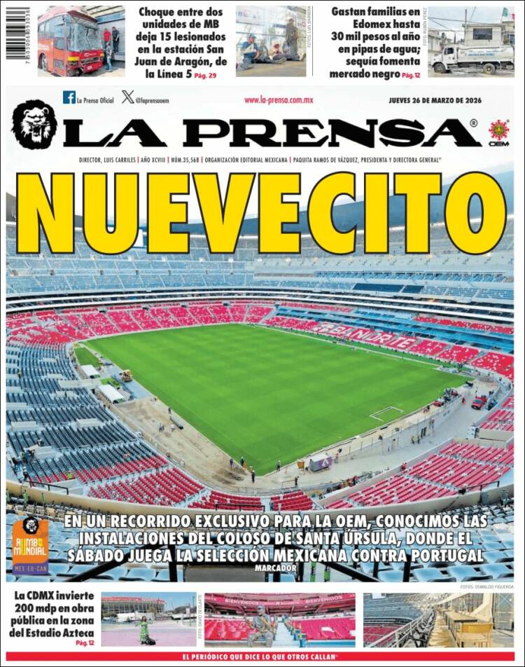 Portada de La Prensa (M&eacute;xico)