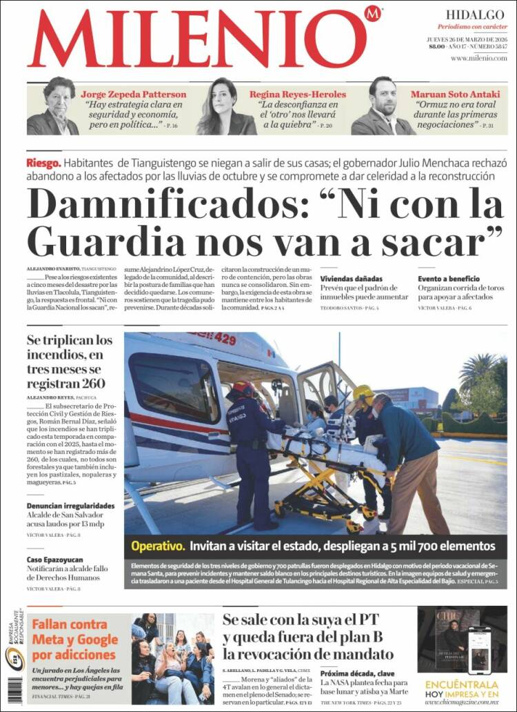 Portada de Milenio de Hidalgo (M&eacute;xico)