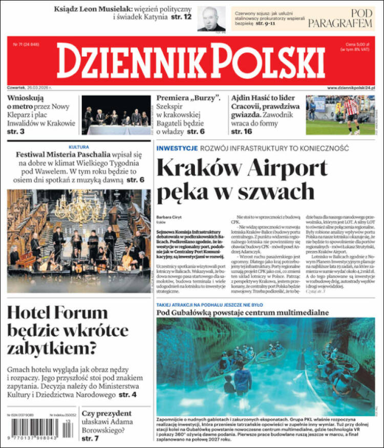 Portada de Dziennik (Polonia)