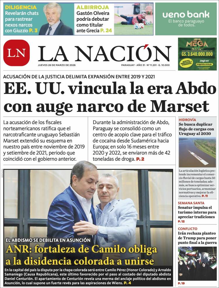 Portada de La Nación (Paraguay)