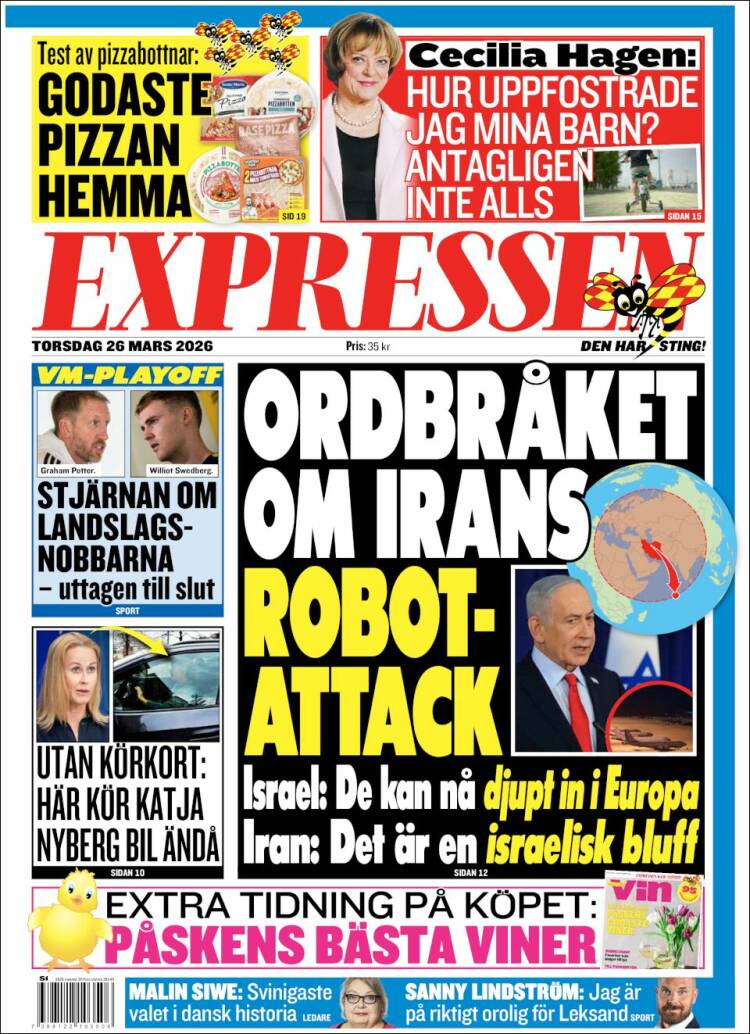 Portada de Expressen (Suecia)