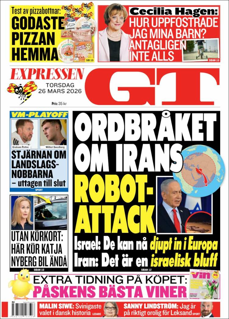 Portada de Göteborgstidningen (Suecia)