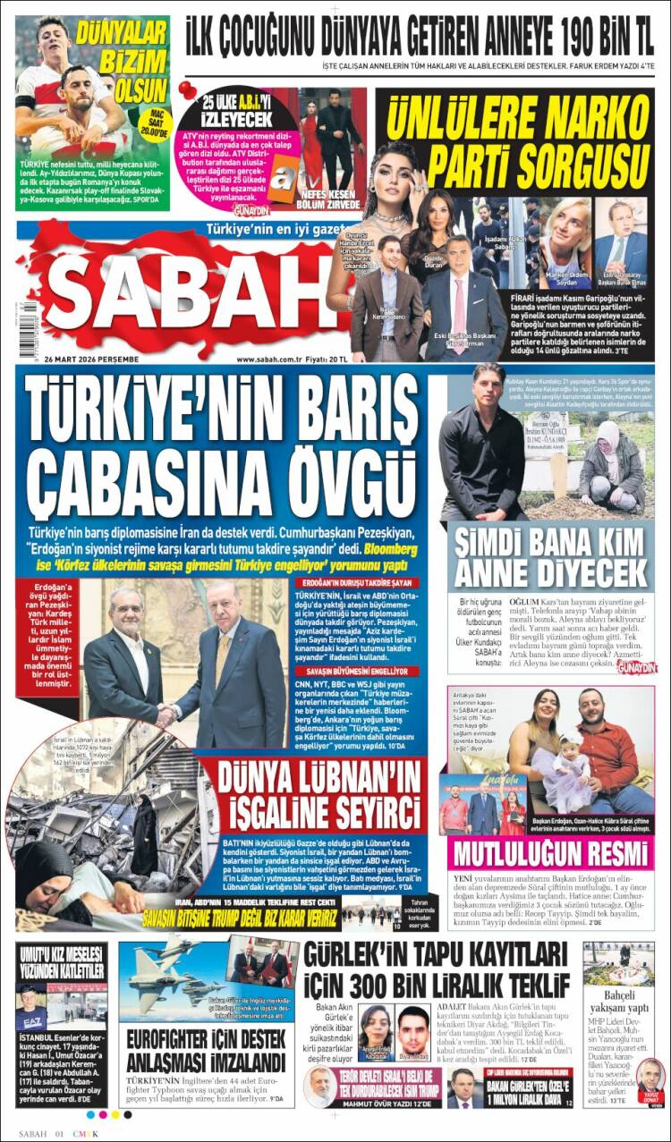 Portada de Sabah (Turqu&iacute;a)