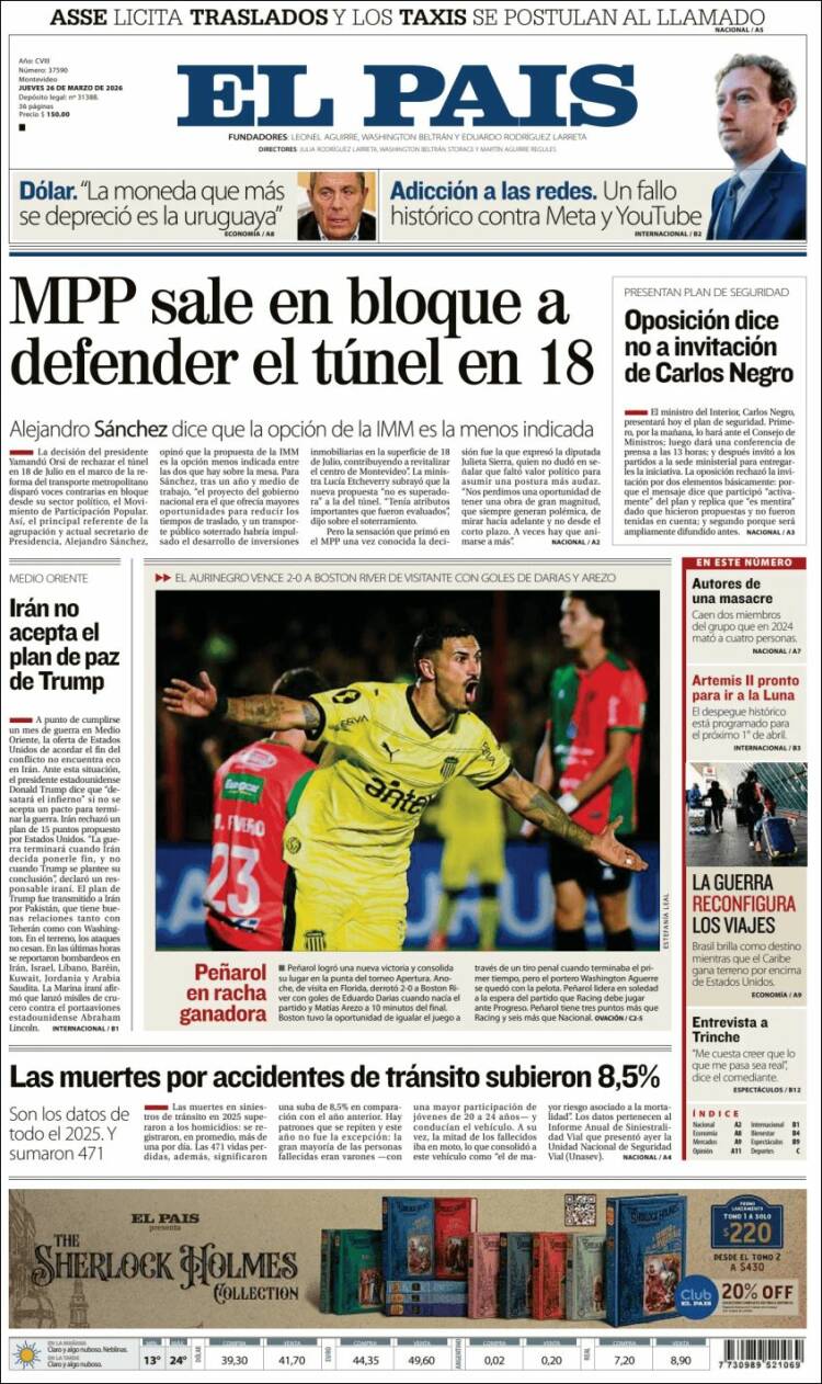Portada de El País (Uruguay)