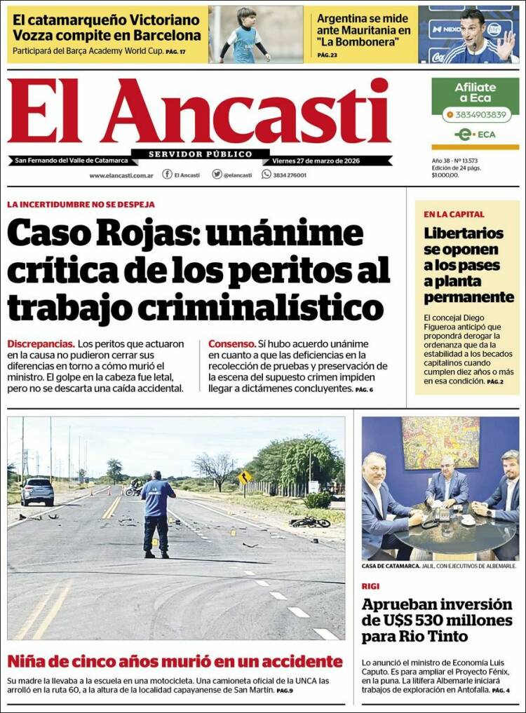 Portada de El Ancasti (Argentina)