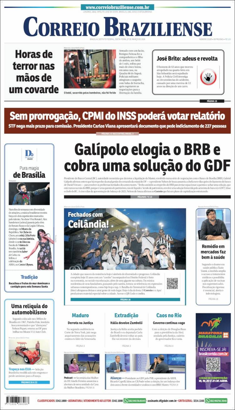 Portada de Correio Braziliense (Brasil)