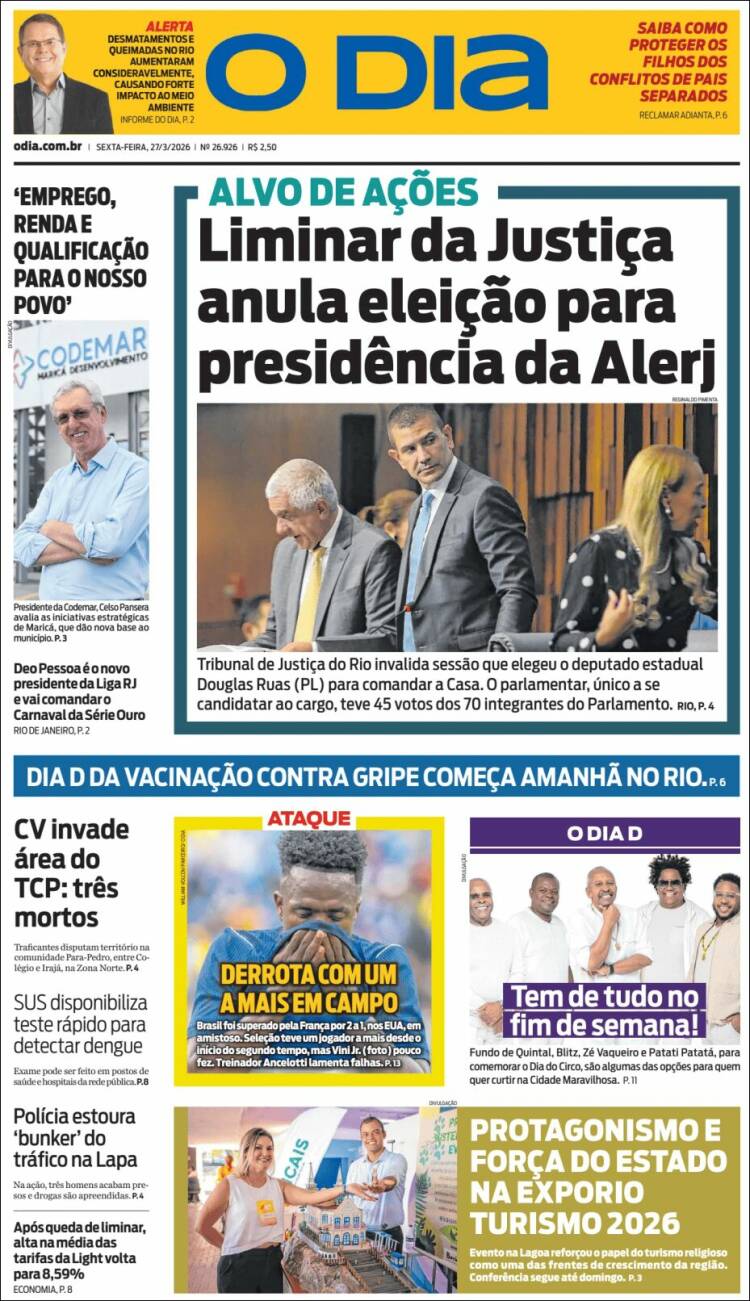 Portada de O Dia (Brasil)