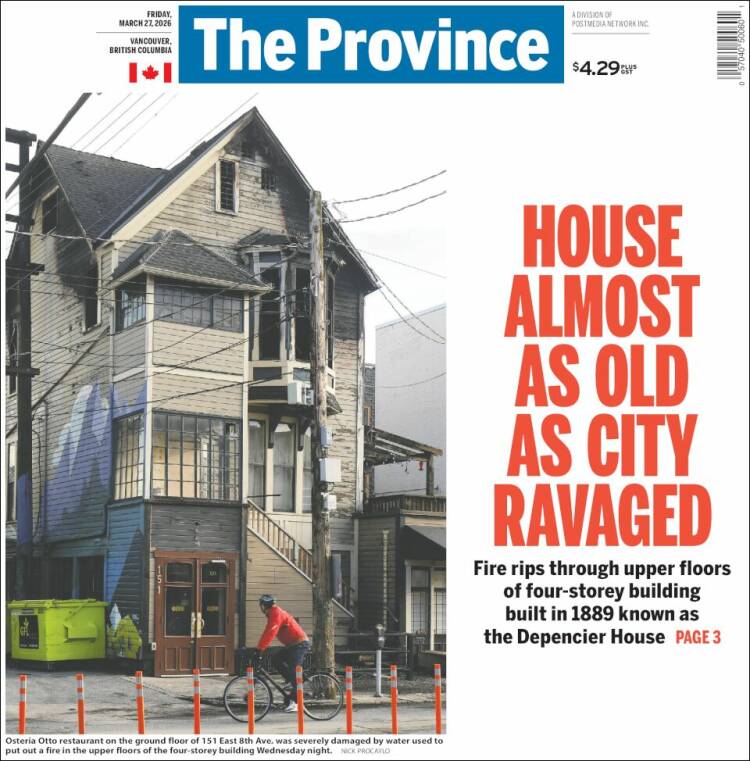 Portada de The Province (Canad&aacute;)