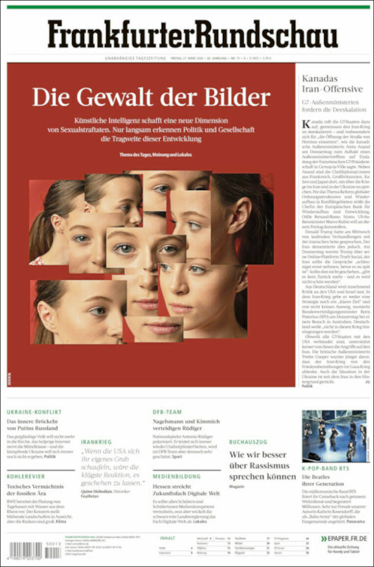 Portada de Frankfurter Rundschau (Alemania)