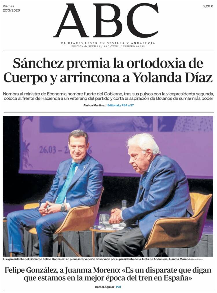 Portada de ABC - Sevilla (Espa&ntilde;a)