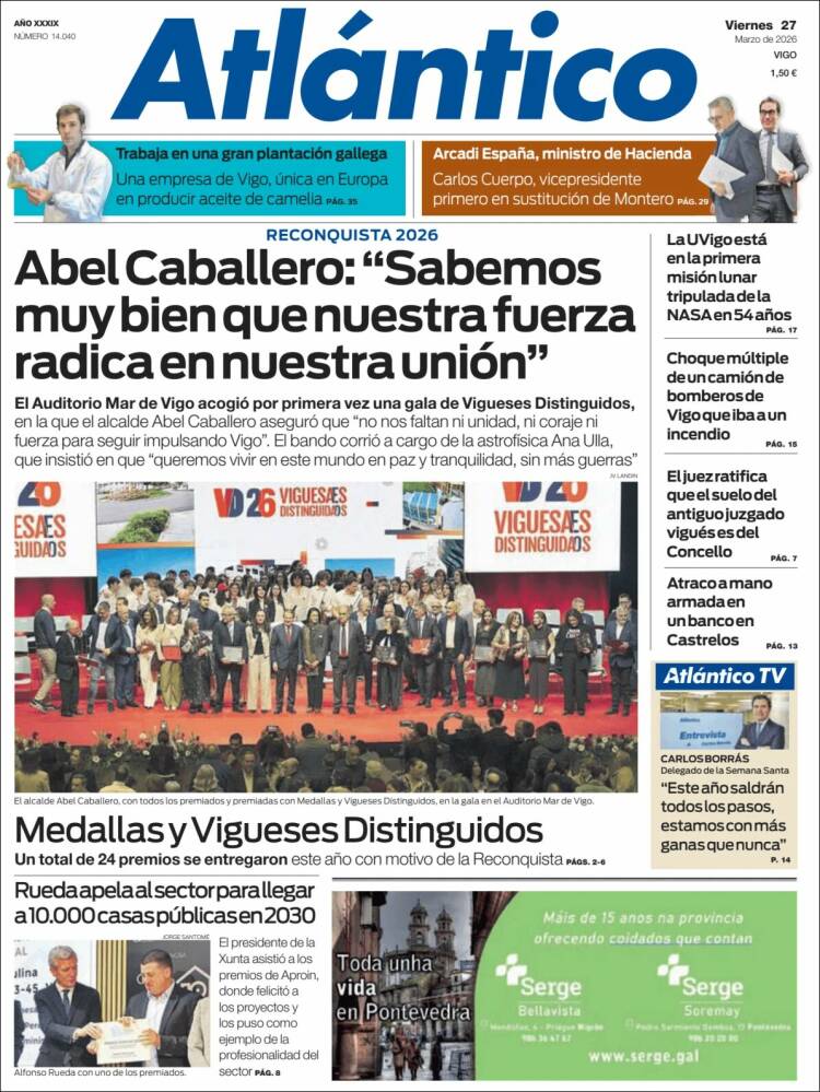 Portada de Atlántico Diario (Espa&ntilde;a)