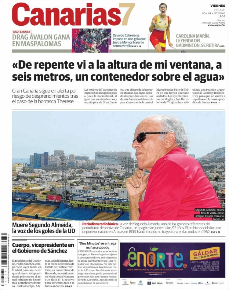 Portada de Canarias 7 (Espa&ntilde;a)