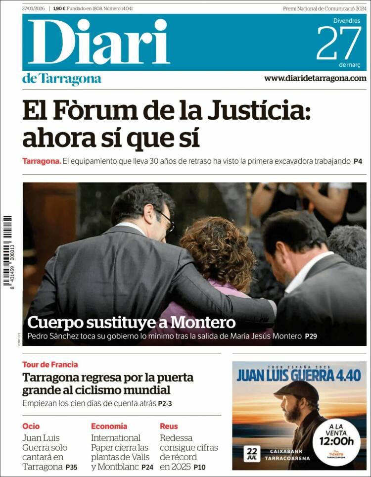 Portada de Diari de Tarragona (Espa&ntilde;a)