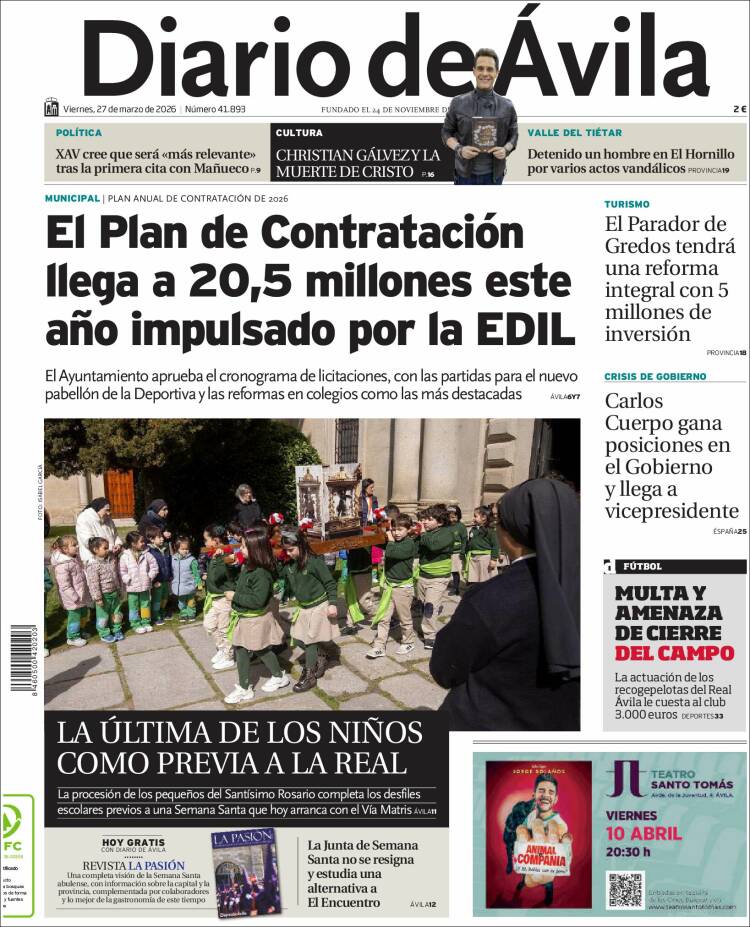 Portada de Diario de Ávila (Espa&ntilde;a)