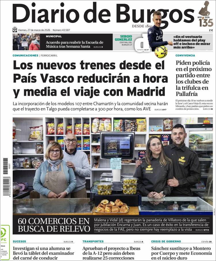 Portada de Diario de Burgos (Espa&ntilde;a)