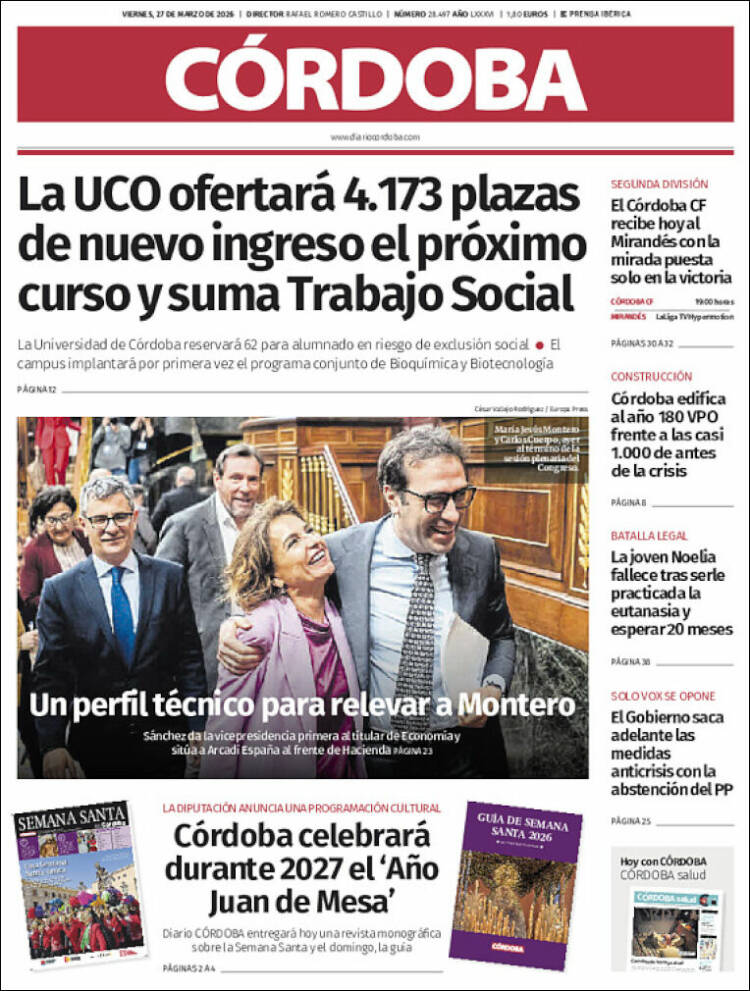 Portada de Diario de Córdoba (Espa&ntilde;a)