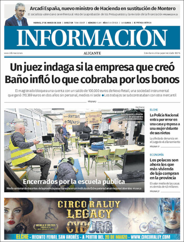 Portada de Diario Información (Espa&ntilde;a)
