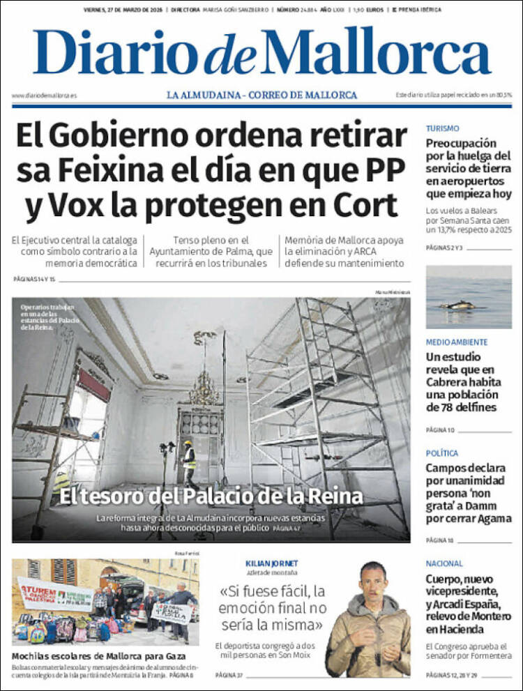 Portada de Diario de Mallorca (Espa&ntilde;a)