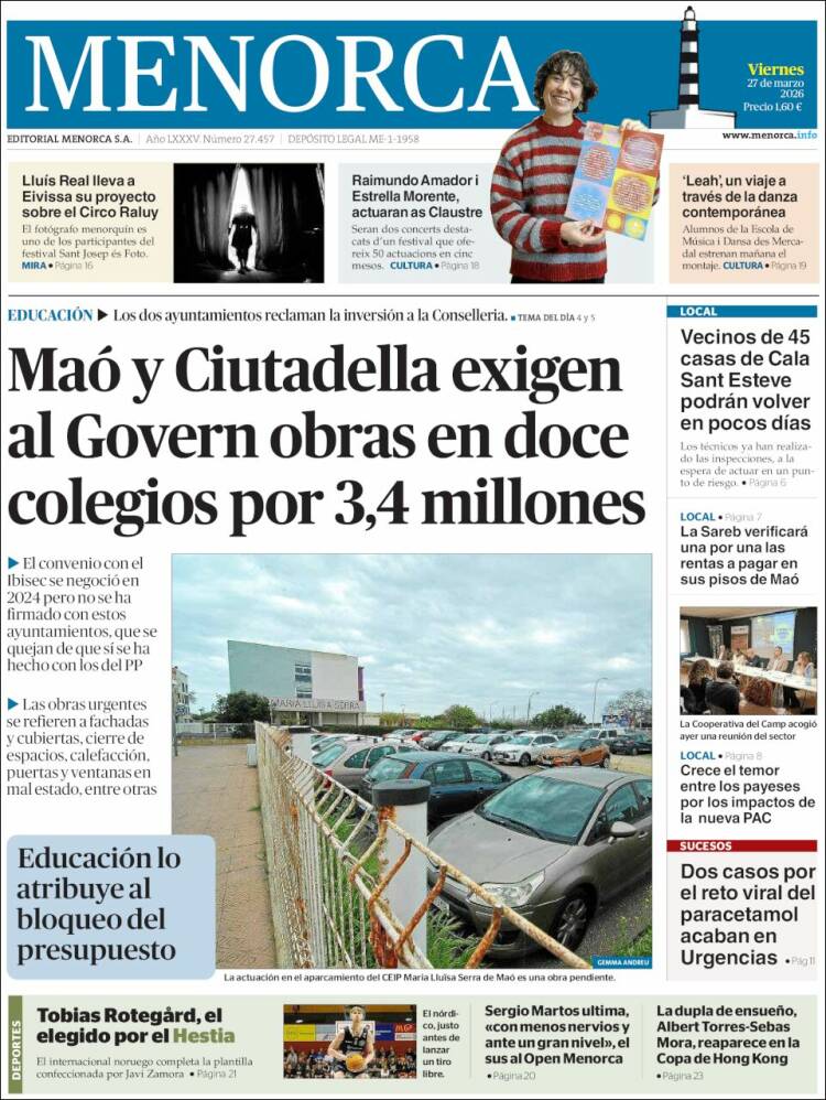 Portada de Menorca - Diario Insular (Espa&ntilde;a)