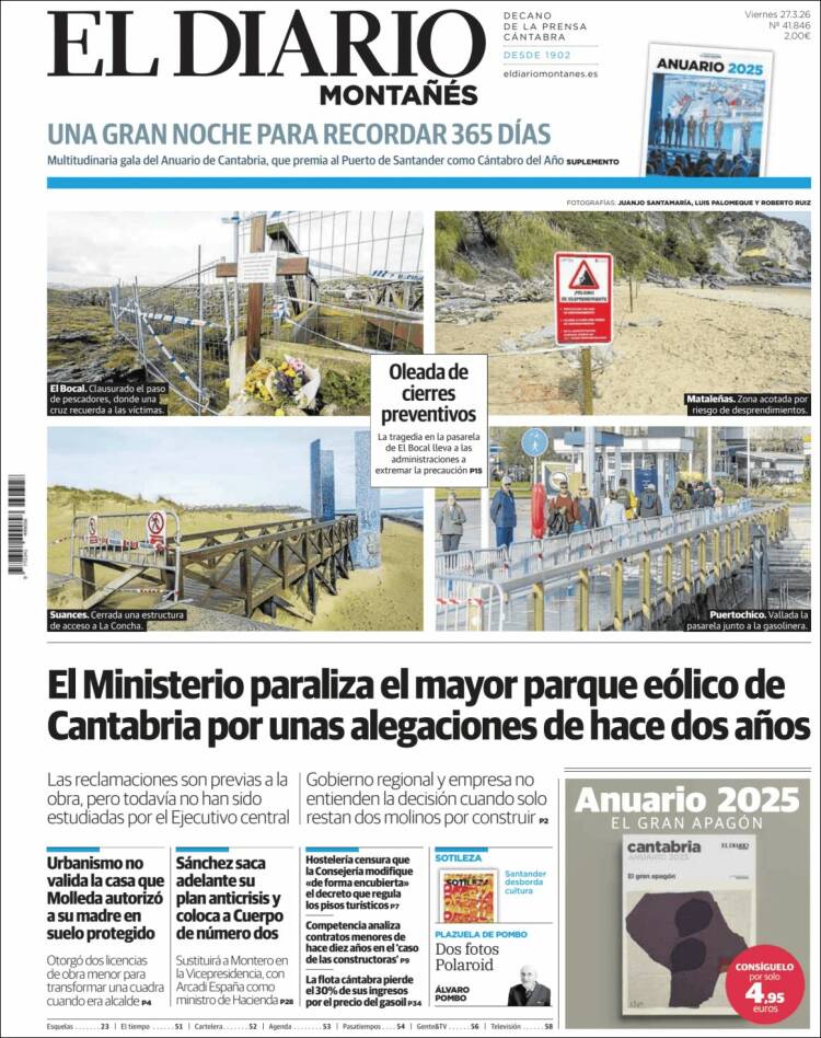 Portada de El Diario Montañés (Espa&ntilde;a)