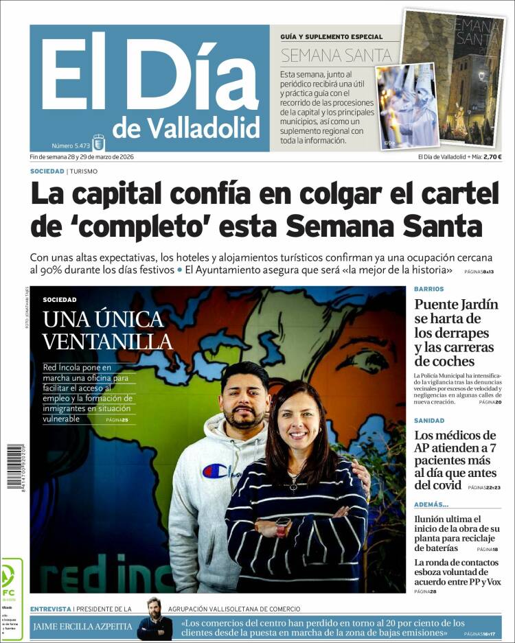 Portada de El Día de Valladolid (Espa&ntilde;a)