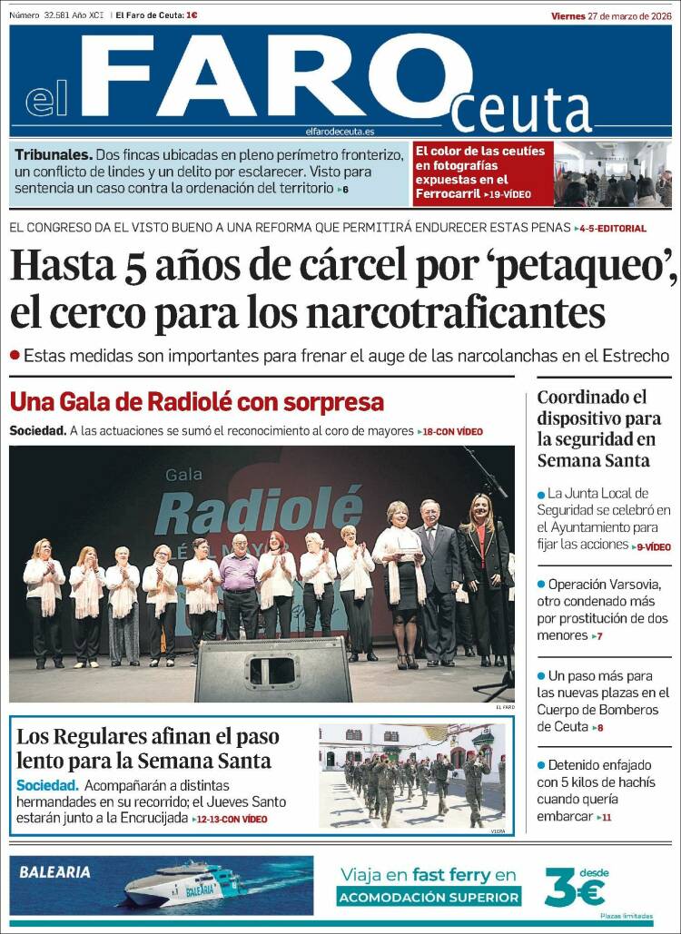 Portada de El Faro de Ceuta (Espa&ntilde;a)