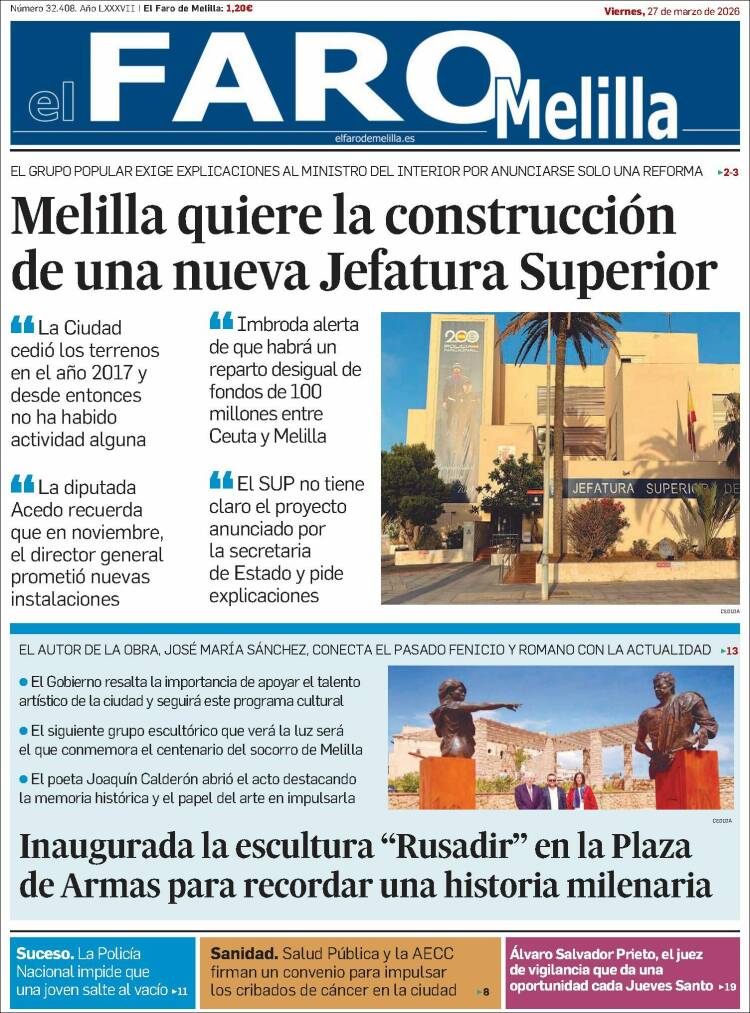 Portada de El Faro de Melilla (Espa&ntilde;a)