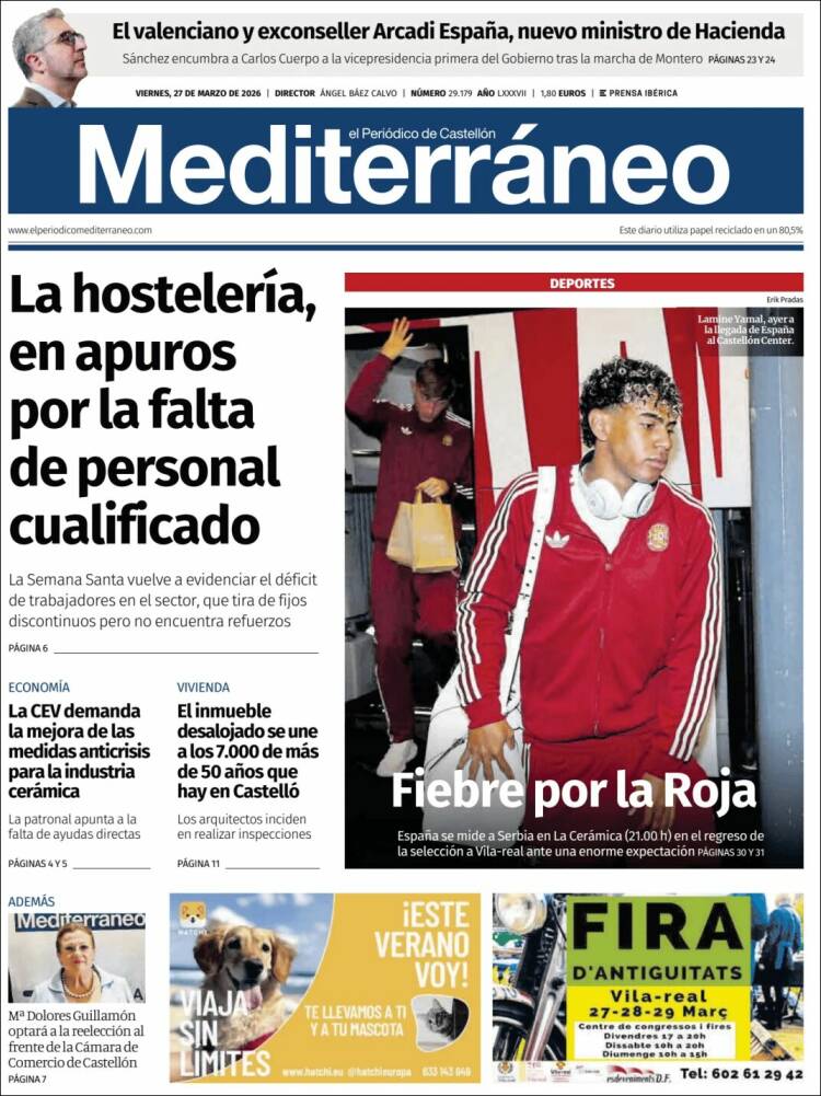 Portada de El Periódico Mediterraneo (Espa&ntilde;a)