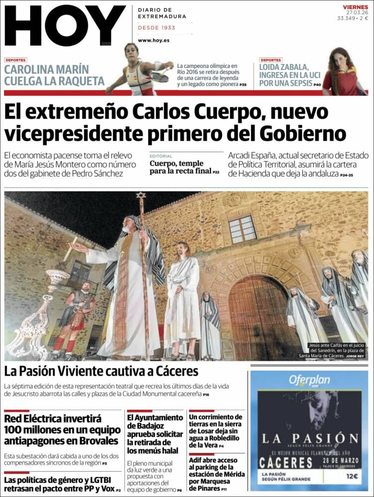 Portada de Hoy - Caceres (Espa&ntilde;a)