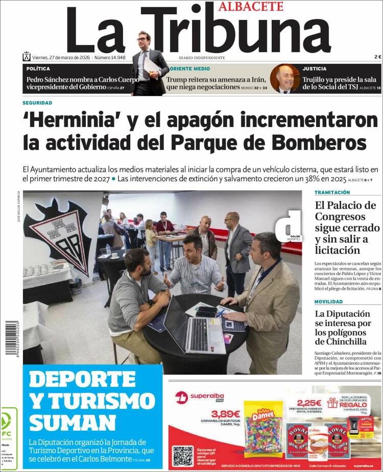 Portada de La Tribuna de Albacete (Espa&ntilde;a)
