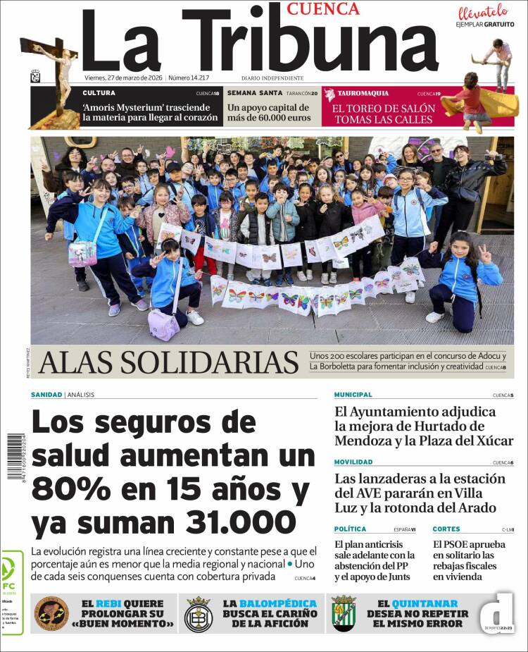 Portada de La Tribuna de Cuenca (Espa&ntilde;a)