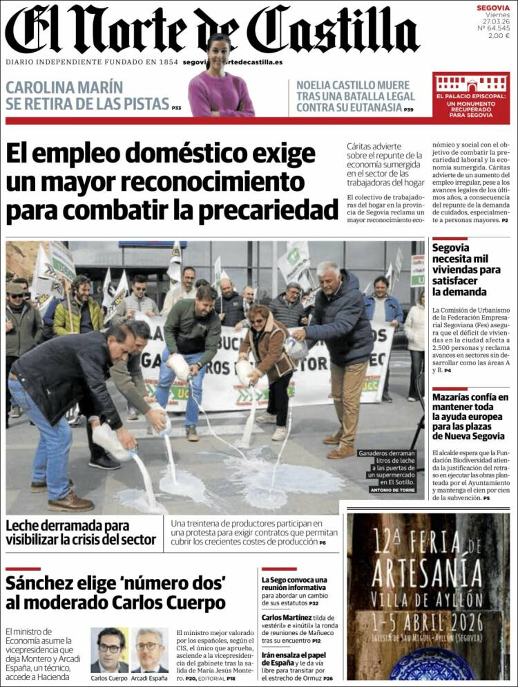 Portada de Norte de Castilla - Segovia (Espa&ntilde;a)