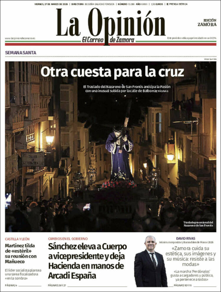 Portada de La Opinión - El Correo de Zamora (Espa&ntilde;a)