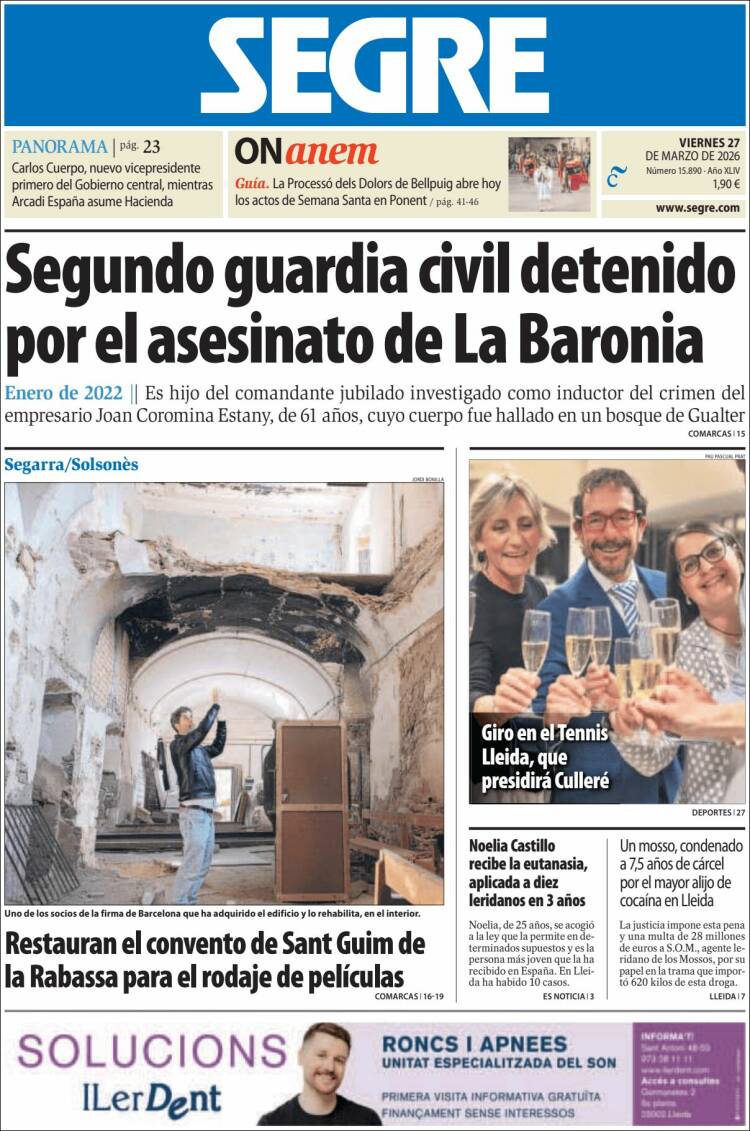 Portada de Segre  (Espa&ntilde;a)